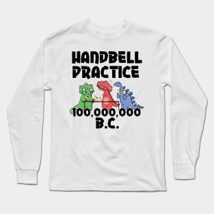 Handbell Practice 100,000,000 B.C. Cute Dinosaurs Ringers Long Sleeve T-Shirt